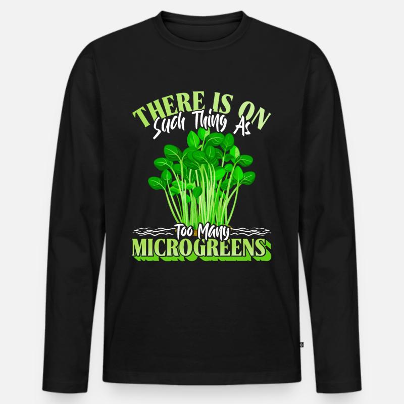 Microgreens Microgreen - Männer Premium Bio Langarmshirt - Schwarz