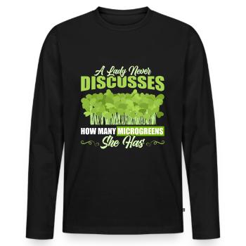 Micro-pousses Micro-pousses - T-shirt manches longues Premium bio Homme - noir - Devant - Nico (187cm)