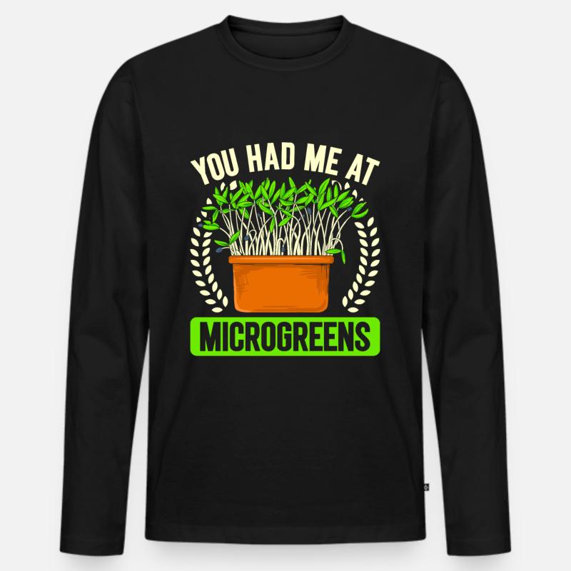 Microgreens Microgreen - Männer Premium Bio Langarmshirt - Schwarz