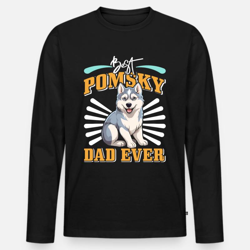 Hundespruch Hunde Hund - Männer Premium Bio Langarmshirt - Schwarz
