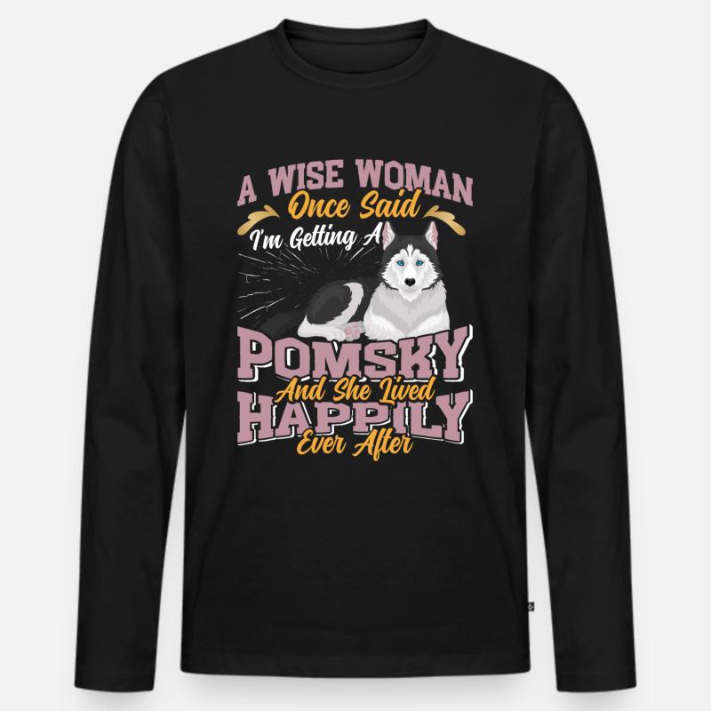 Hundespruch Hunde Hund - Männer Premium Bio Langarmshirt - Schwarz