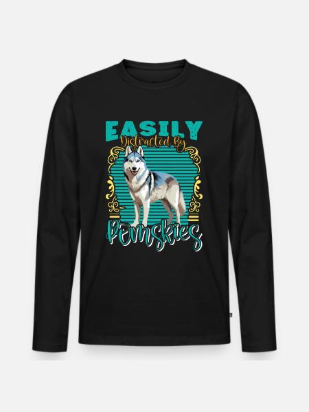 Dog saying dog dog - Men's Premium Organic Long Sleeve Shirt - black