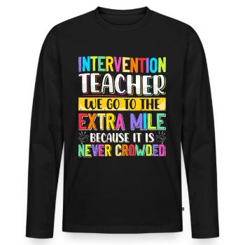 Enseignant d’intervention, Spécialiste de l’intervention - T-shirt manches longues Premium bio Homme - noir - Devant - Nico (187cm)