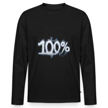 100% - T-shirt manches longues Premium bio Homme - noir - Devant - Nico (187cm)