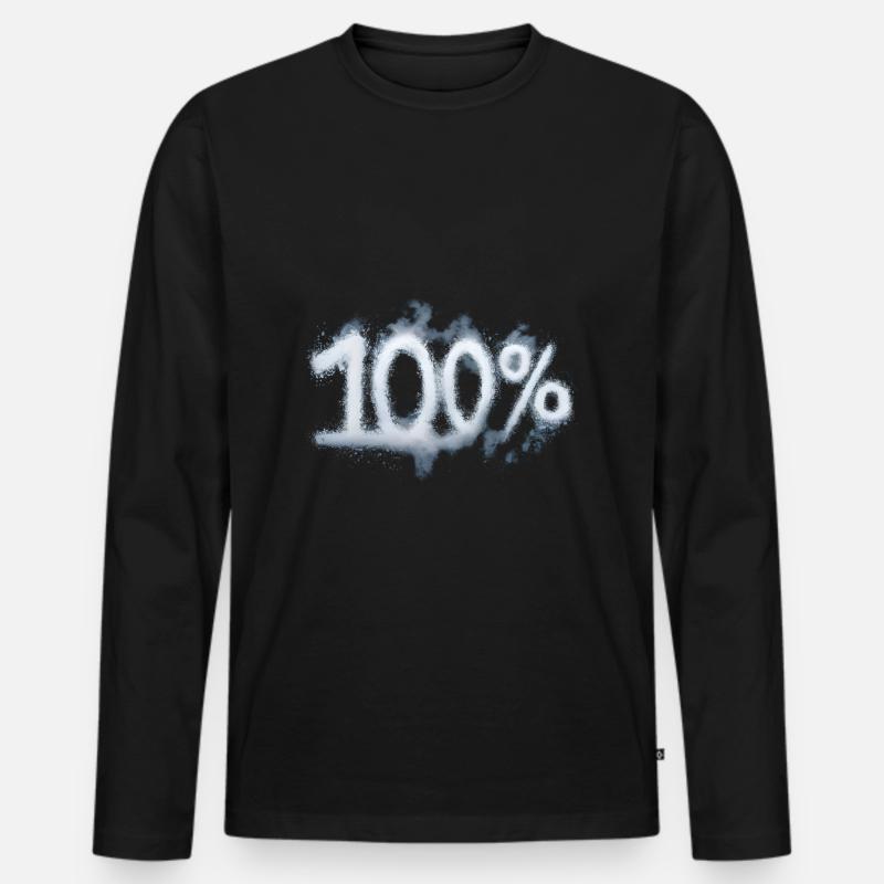100% - Männer Premium Bio Langarmshirt - Schwarz
