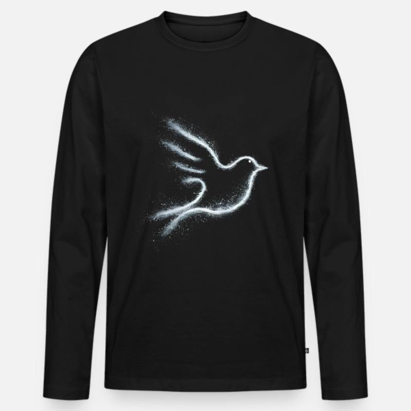 Vogel - Männer Premium Bio Langarmshirt - Schwarz