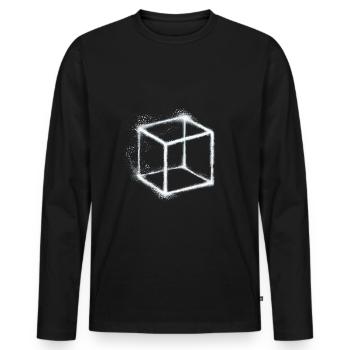 Cube - Men's Premium Organic Long Sleeve Shirt - black - Front - Nico (187cm)