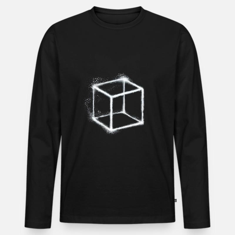 Würfel - Männer Premium Bio Langarmshirt - Schwarz
