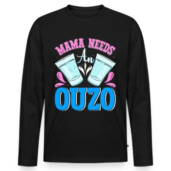 Griechenland Ouzo - Männer Premium Bio Langarmshirt - Schwarz - Vorne - Nico (187cm)