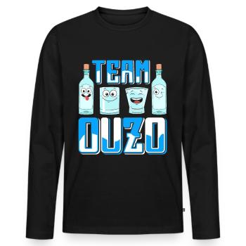 Griechenland Ouzo - Männer Premium Bio Langarmshirt - Schwarz - Vorne - Nico (187cm)