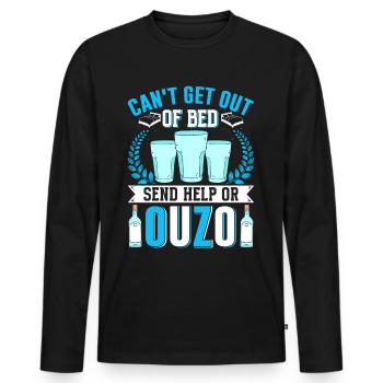 Griechenland Ouzo - Männer Premium Bio Langarmshirt - Schwarz - Vorne - Nico (187cm)