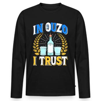 Griechenland Ouzo - Männer Premium Bio Langarmshirt - Schwarz - Vorne - Nico (187cm)