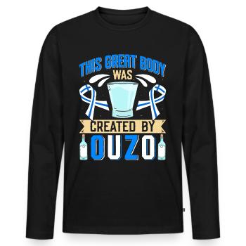 Griechenland Ouzo - Männer Premium Bio Langarmshirt - Schwarz - Vorne - Nico (187cm)