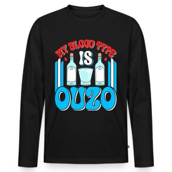 Griechenland Ouzo - Männer Premium Bio Langarmshirt - Schwarz - Vorne - Nico (187cm)