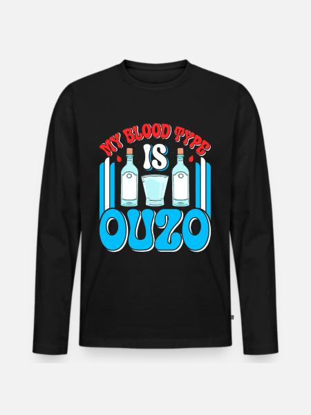 Grèce Ouzo - T-shirt manches longues Premium bio Homme - noir