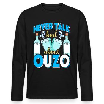 Griechenland Ouzo - Männer Premium Bio Langarmshirt - Schwarz - Vorne - Nico (187cm)