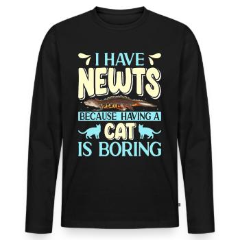 Molch - Männer Premium Bio Langarmshirt - Schwarz - Vorne - Nico (187cm)