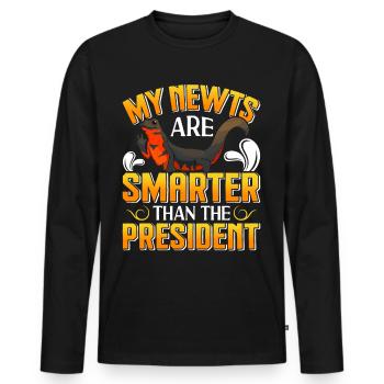 Molch - Männer Premium Bio Langarmshirt - Schwarz - Vorne - Nico (187cm)