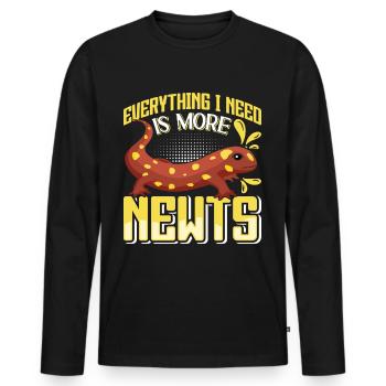 Molch - Männer Premium Bio Langarmshirt - Schwarz - Vorne - Nico (187cm)
