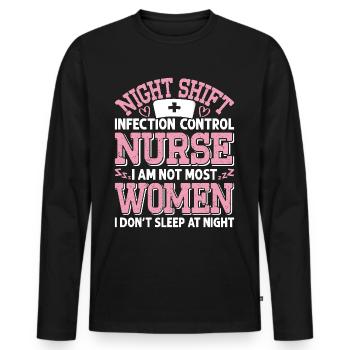 Caregiver Infection Control - Men's Premium Organic Long Sleeve Shirt - black - Front - Nico (187cm)