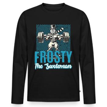 Frosty Der Muskelmann Gym Humor Design - Männer Premium Bio Langarmshirt - Schwarz - Vorne - Nico (187cm)