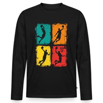 Basketball Basketball player - Men's Premium Organic Long Sleeve Shirt - black - Front - Nico (187cm)