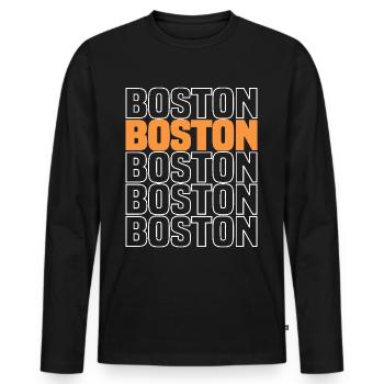Meilleur drôle de Boston Boston - T-shirt manches longues Premium bio Homme - noir - Devant - Nico (187cm)