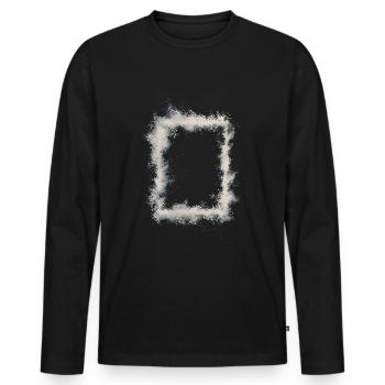 weißes Rechteck - Männer Premium Bio Langarmshirt - Schwarz - Vorne - Nico (187cm)
