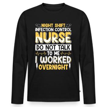 Caregiver Infection Control - Men's Premium Organic Long Sleeve Shirt - black - Front - Nico (187cm)