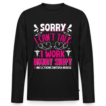 Caregiver Infection Control - Men's Premium Organic Long Sleeve Shirt - black - Front - Nico (187cm)