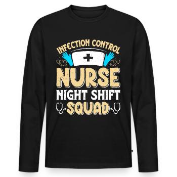 Caregiver Infection Control - Men's Premium Organic Long Sleeve Shirt - black - Front - Nico (187cm)