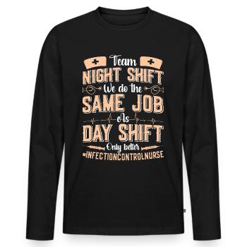 Caregiver Infection Control - Men's Premium Organic Long Sleeve Shirt - black - Front - Nico (187cm)