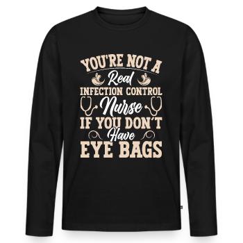 Caregiver Infection Control - Men's Premium Organic Long Sleeve Shirt - black - Front - Nico (187cm)