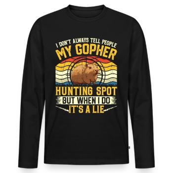 Marmotte, Chasseur, Chasse - T-shirt manches longues Premium bio Homme - noir - Devant - Nico (187cm)