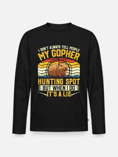 Marmot, Hunter, Hunting - Men's Premium Organic Long Sleeve Shirt - black
