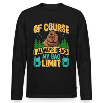 Marmotte, Chasseur, Chasse - T-shirt manches longues Premium bio Homme - noir - Devant - Nico (187cm)