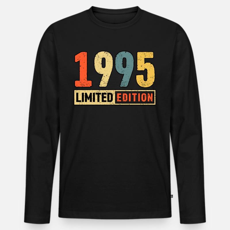 Limited Edition 1995 - Männer Premium Bio Langarmshirt - Schwarz