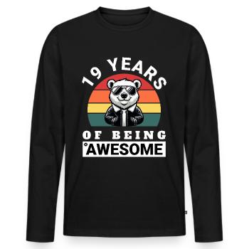 19 Years of Being Awesome Geburtstag Geschenkidee - Männer Premium Bio Langarmshirt - Schwarz - Vorne - Nico (187cm)
