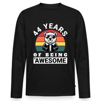 44 Years of Being Awesome Geburtstag Geschenkidee - Männer Premium Bio Langarmshirt - Schwarz - Vorne - Nico (187cm)