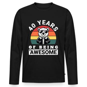 40 Years of Being Awesome Geburtstag Geschenkidee - Männer Premium Bio Langarmshirt - Schwarz - Vorne - Nico (187cm)