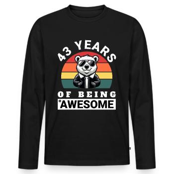 43 Years of Being Awesome Geburtstag Geschenkidee - Männer Premium Bio Langarmshirt - Schwarz - Vorne - Nico (187cm)