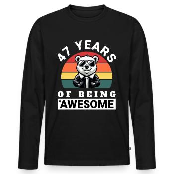 47 ans d’être génial Idée de cadeau d’anniversaire - T-shirt manches longues Premium bio Homme - noir - Devant - Nico (187cm)