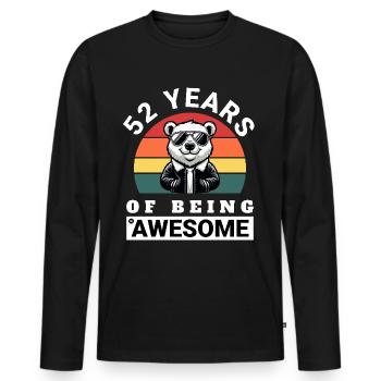 52 Years of Being Awesome Geburtstag Geschenkidee - Männer Premium Bio Langarmshirt - Schwarz - Vorne - Nico (187cm)