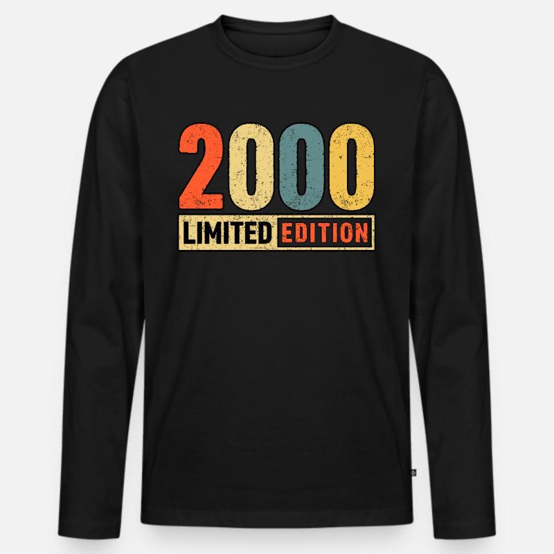 Limited Edition 2000 - Männer Premium Bio Langarmshirt - Schwarz