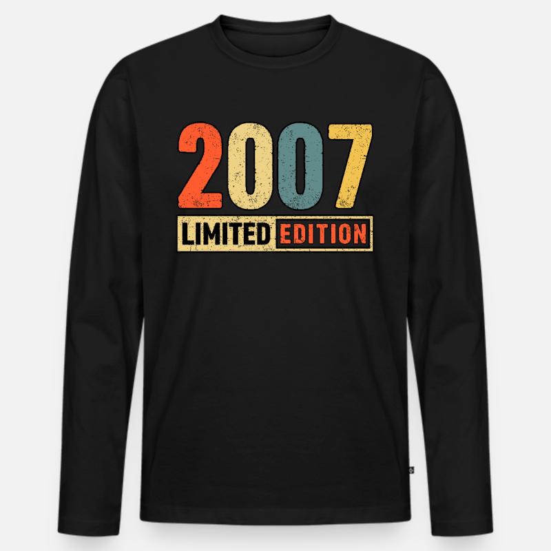 Limited Edition 2007 - Männer Premium Bio Langarmshirt - Schwarz
