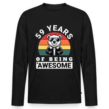 59 Years of Being Awesome Birthday Gift Idea - Men's Premium Organic Long Sleeve Shirt - black - Front - Nico (187cm)