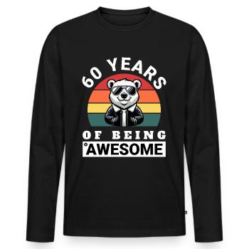 60 Years of Being Awesome Geburtstag Geschenkidee - Männer Premium Bio Langarmshirt - Schwarz - Vorne - Nico (187cm)
