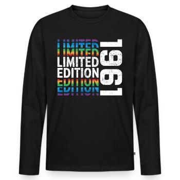 Edition limitée 1961 - T-shirt manches longues Premium bio Homme - noir - Devant - Nico (187cm)