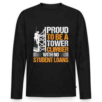 Industrial Climbers Tower Climbers Industrial Climbing - Men's Premium Organic Long Sleeve Shirt - black - Front - Nico (187cm)