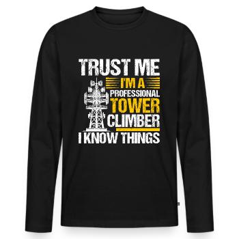 Industrial Climbers Tower Climbers Industrial Climbing - Men's Premium Organic Long Sleeve Shirt - black - Front - Nico (187cm)
